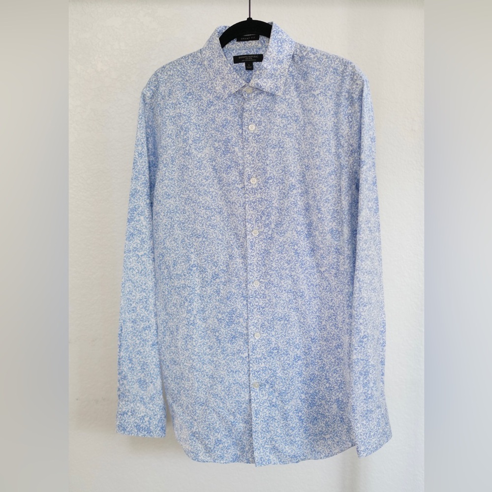 Banana Republic Botanical Print Button-Down Shirt (grant fit, size: S)